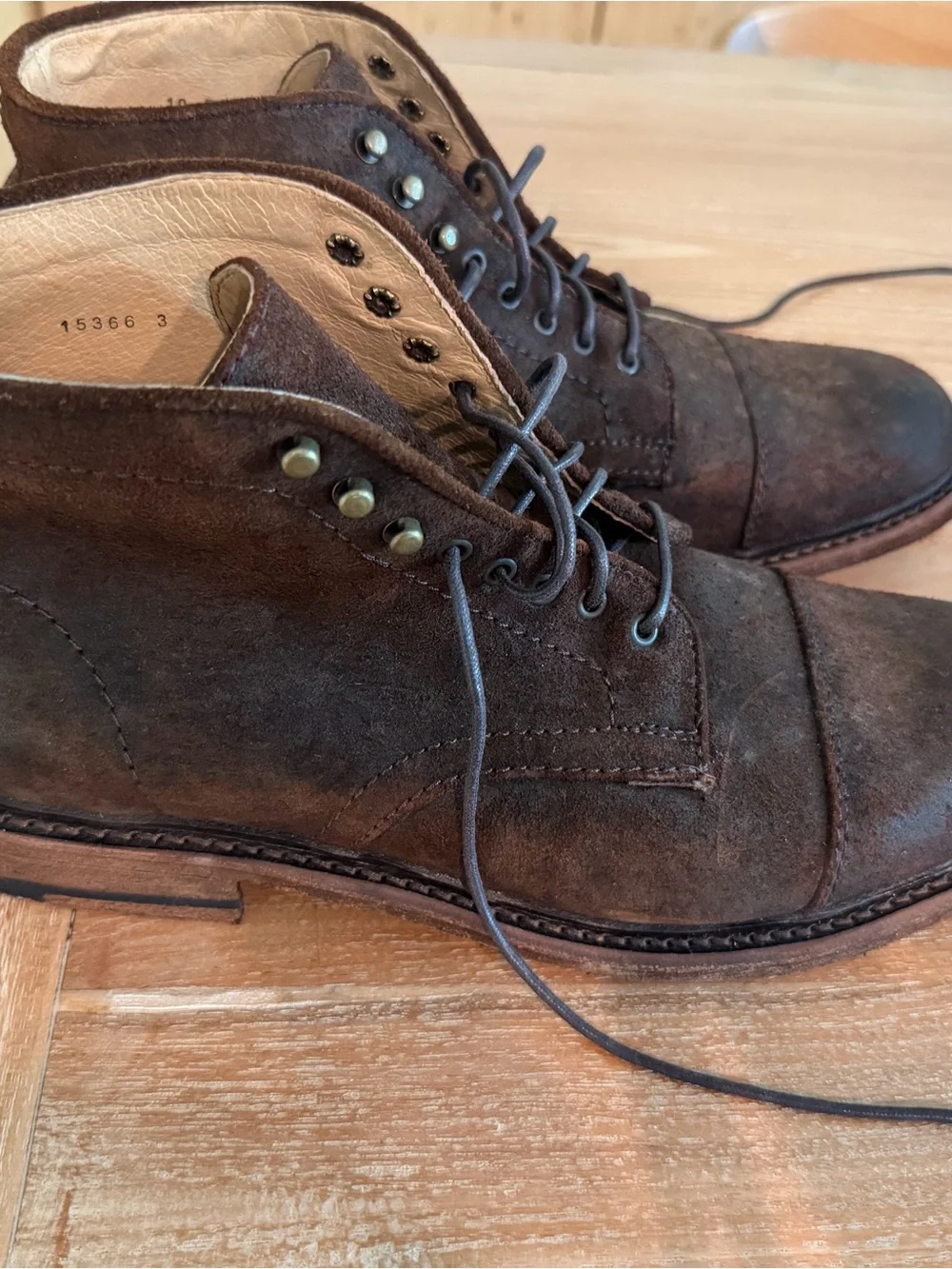 Frye Men's Brown Suede Lace-Up Boots